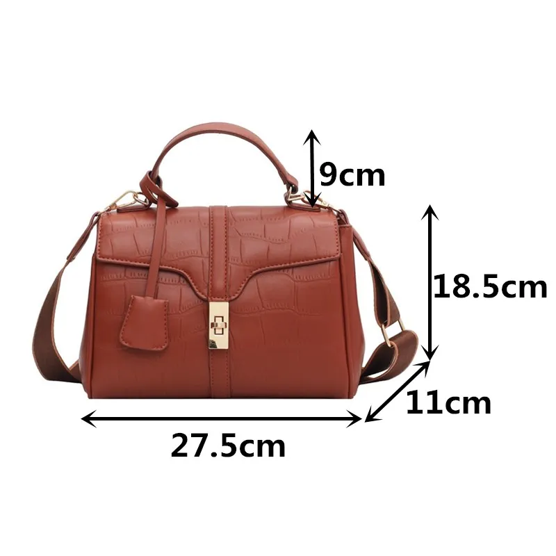 

Large Capacity Shoulder Bags for Women Luxury Leather Crossbody Handbag Lady Stone Pattern Messenger Tote Bag Sac De Luxe Femme
