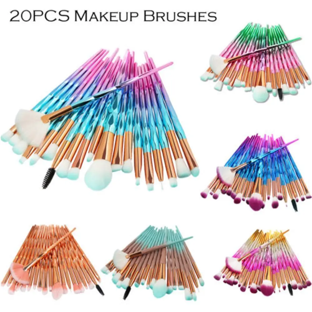 

Professional Foundation Concealer Cosmetic Tools Diamond Eye Lip Powder 20pcs Makeup Brushes Set Eyeshadow Contour