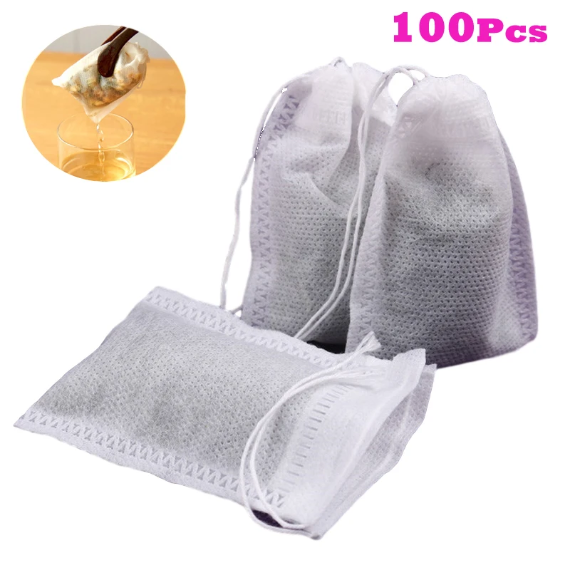 Disposable Teabags 100pcs/Lot 5.5 x 7cm Empty Tea Bags With String Heal Seal Filter Paper for Herb Loose Tea Bolsas de te