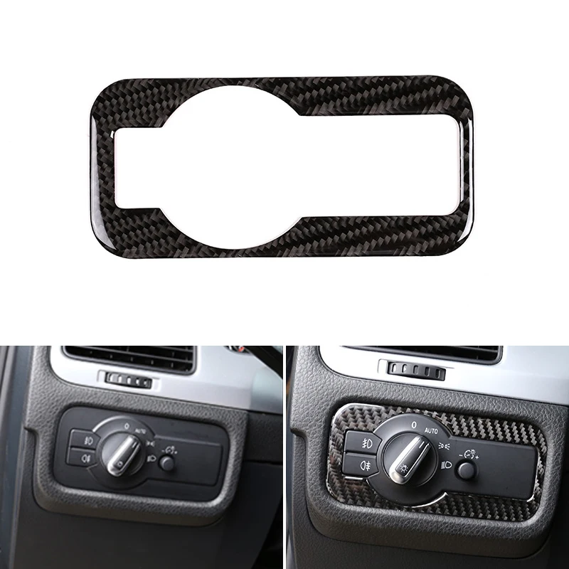 

Real Carbon Fiber Car Interior Headlight Switch Frame Cover Trim For VW Touareg 2011 - 2018