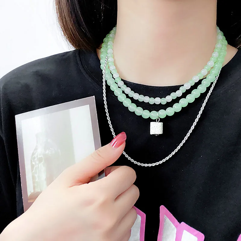 

Массивное многослойное ожерелье-чокер с Зелеными камнями для женщин, новинка 2022, украшения в стиле хип-хоп