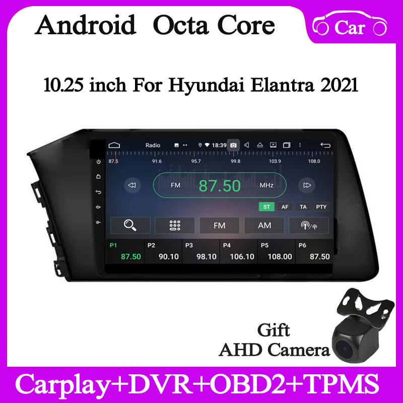 

10,25 дюймовый 1din Android 10 автомобильный dvd-плеер для Hyundai Elantra 2020 2021 автомобильное радио gps navi аудио стерео DSP carplay 4 + 128G