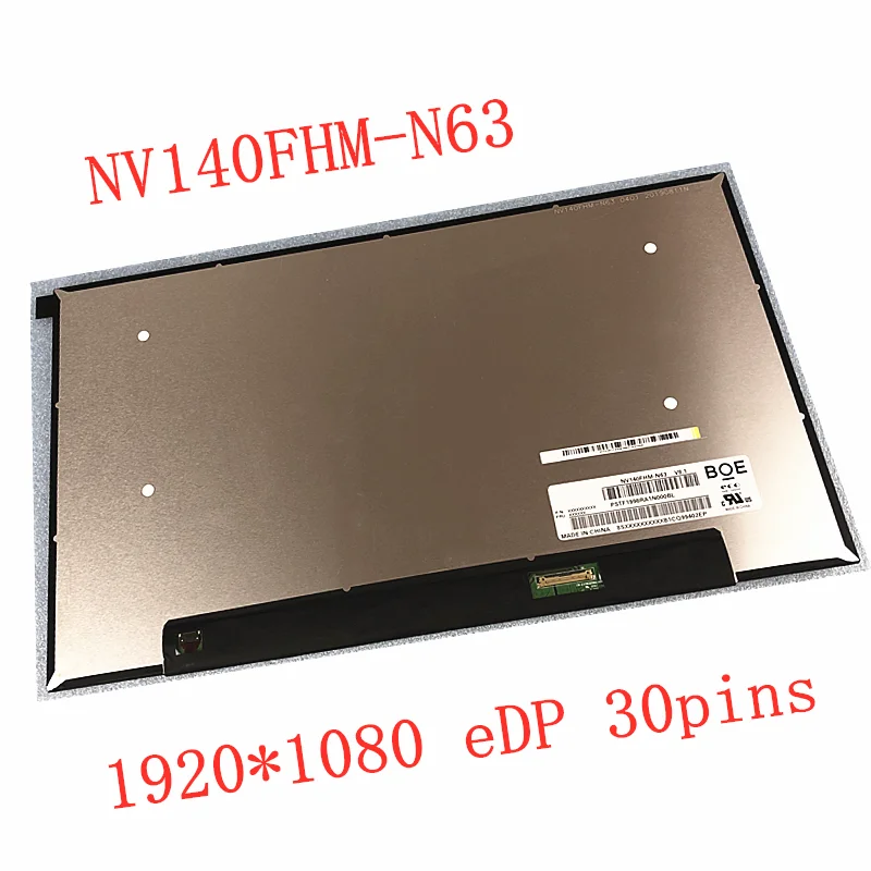 

14.0-inch Laptop LCD Screen IPS display NV140FHM-N63 FHD 1920*1080 72% NTSC eDP 30 pins matrix panel replacement