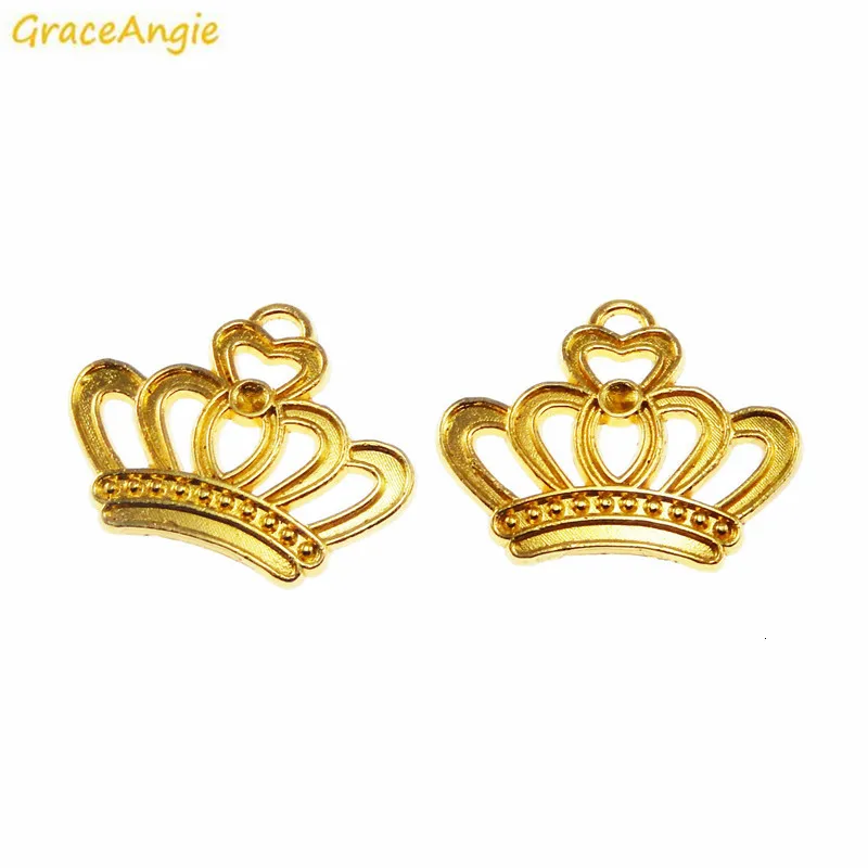GraceAngie 90 шт. Корона Форма золотой цвет кулон ювелирные ожерелья-талисманы для женщин браслет ручной работы DIY Поиск аксессуаров