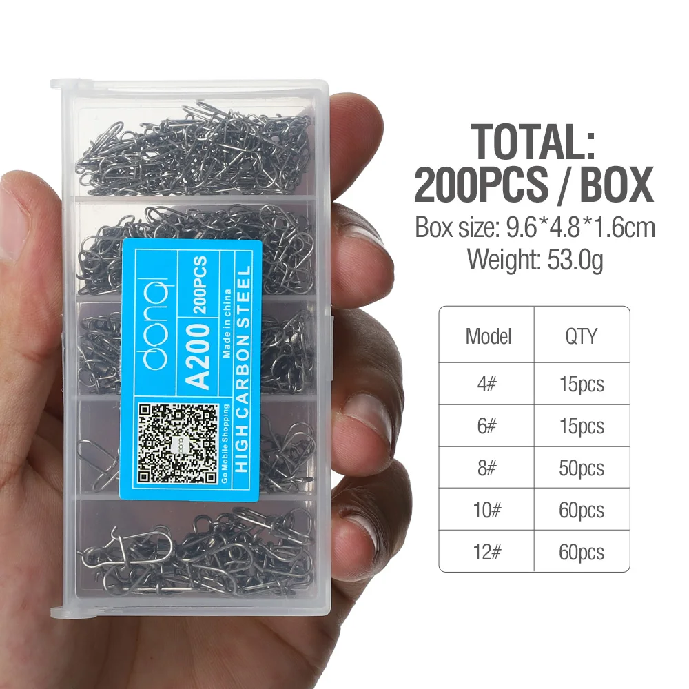 200 pcs DONQL 100/200 шт подшипниковый поворотный Рыболовный соединитель защелкивающийся Поворотный соединитель рыболовный крючок Приманка для морской рыбалки снасти Аксессуары - Цвет: 200 pcs