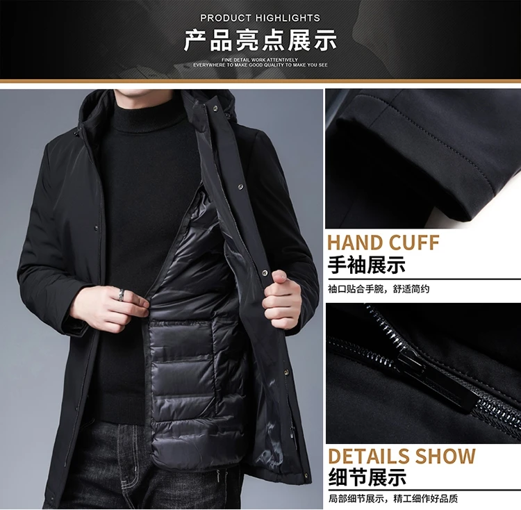2020 Winter new arrival high quality Liner Detachable Men's Coat 90% White Duck Down Jackets Men Casual Jacket Male size M-4XL waterproof puffer jacket
