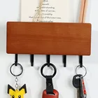 Деревянный настенный стеллаж для ключей, современная бытовая вешалка для хранения мелочей, декоративный крючок, инструмент для хранения