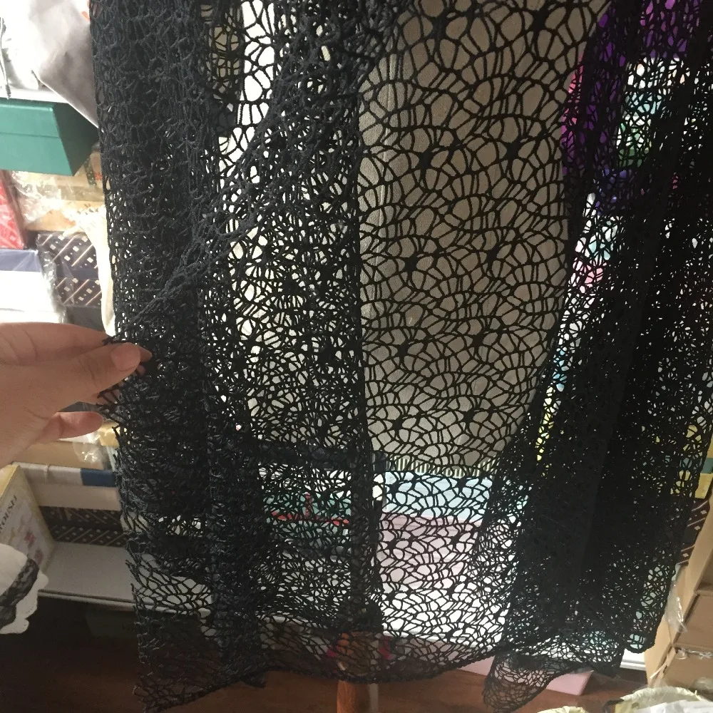 Мягкая красочная черная паутина неправильной полые ткани, Diy шарф с шитьем украшения дома нерегулярная сетчатая ткань S0128L