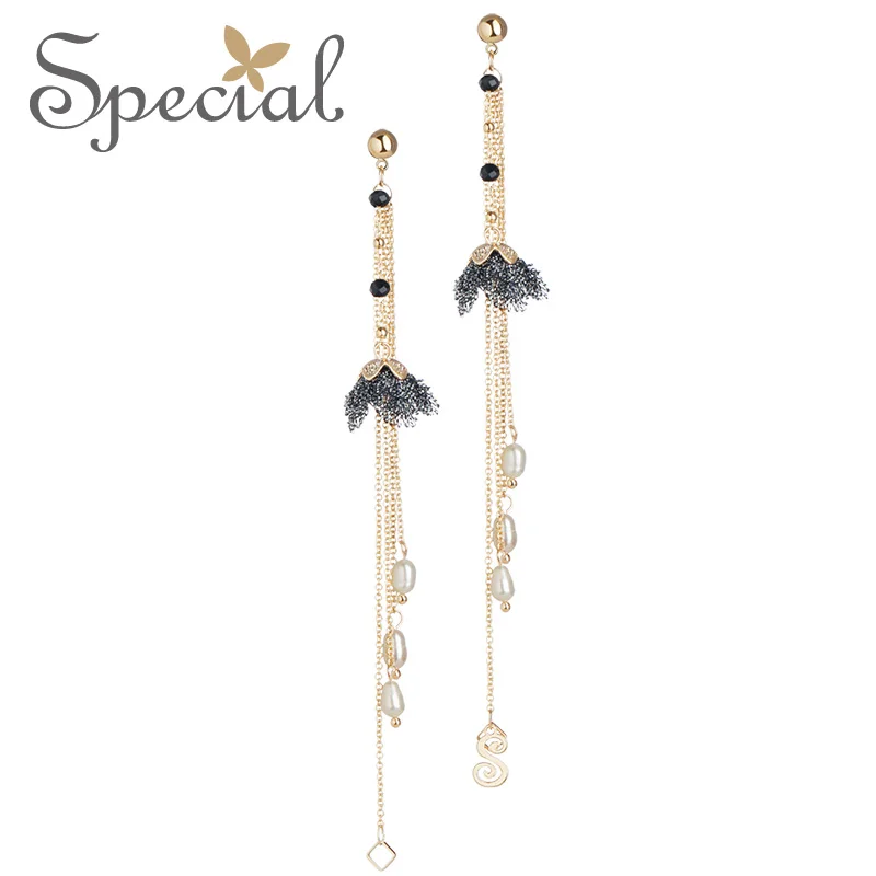 Специальный новые моды стерлингового игла кисточкой серьги на ушную раковину с