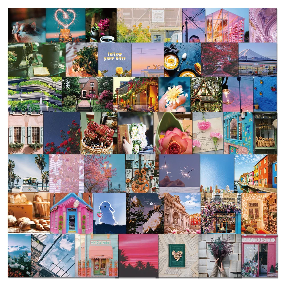 

10/30/50PCS INS Landscape Sticker Bike Travel Luggage Laptop Cartoon Sticker Decals for Kid Gift