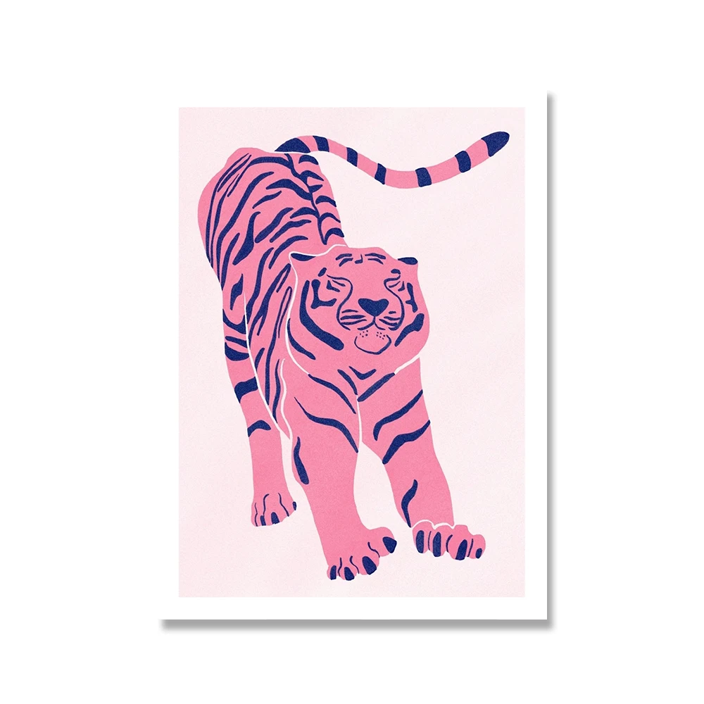 

Постер "Не теряет сон", тигр, красный, розовый, зеленый