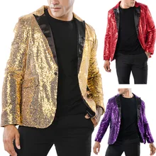 Robe de Performance européenne et américaine, costume de Film doré brillant, costume coréen de discothèque pour hommes, robe d'hôte Emcee, manteau de Studio  (2)