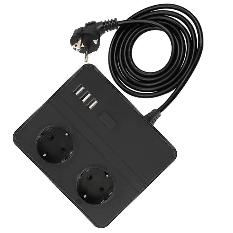 Штепсельная Вилка европейского стандарта на квадратном Мощность полосы сетевой