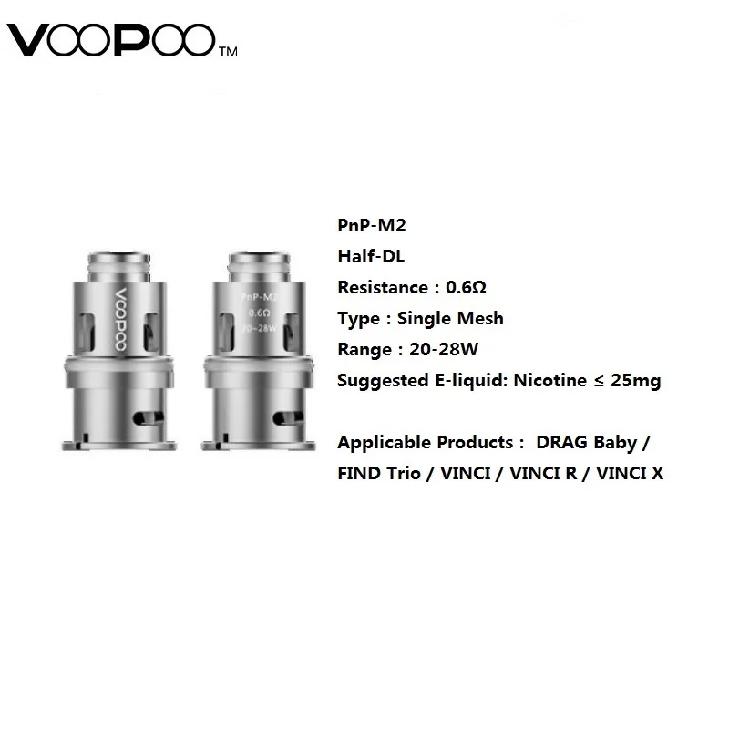 Оригинальная Сменная головка спирали для электронной сигареты Voopoo PnP Ом 0 R1 R2 RBA gor