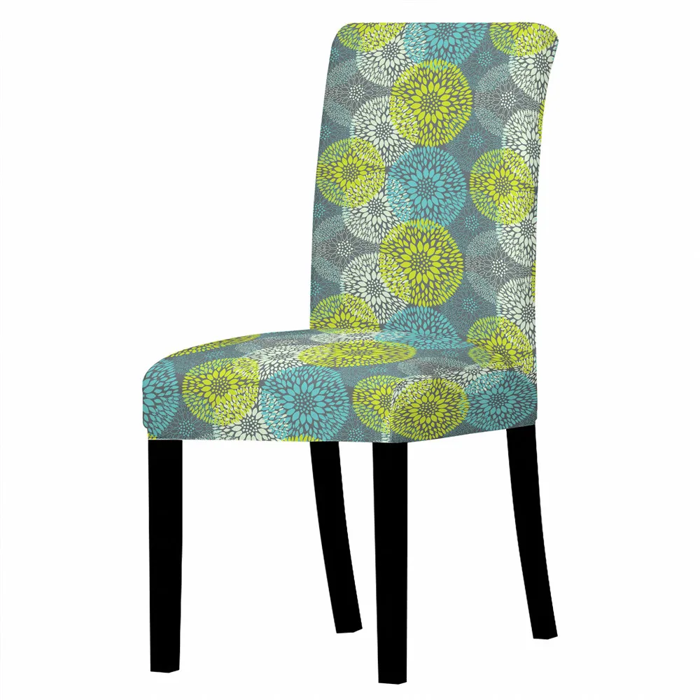 Чехол для стула с цветочным принтом эластичный защитой от грязи дома кухни