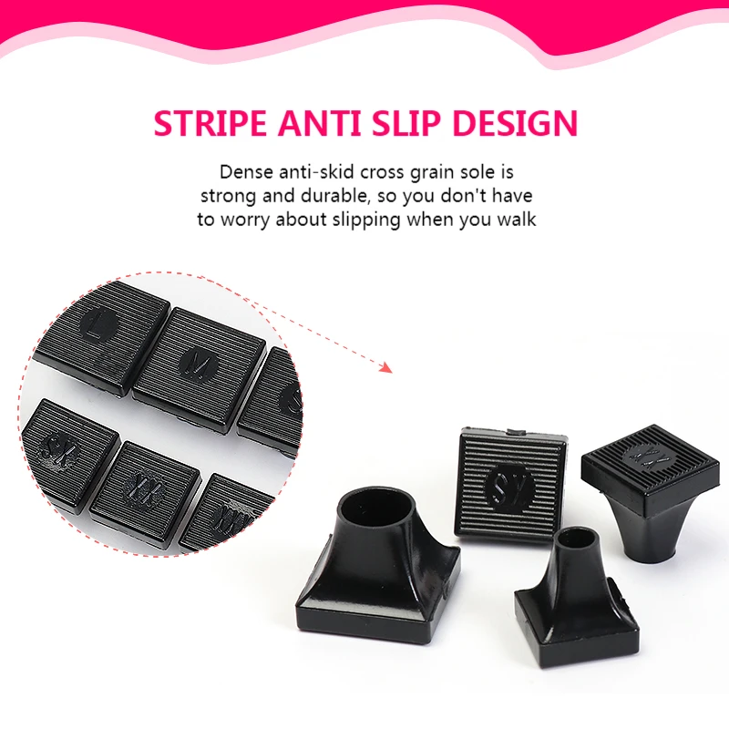 1 Pair Woman High heels Shoe Covers Square TPU/PVC Material Soft Damping Heel protector Silencer Non-slip Heel protector
