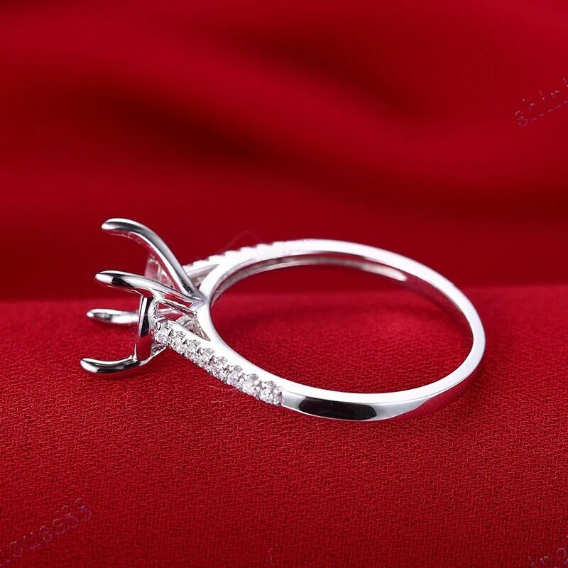 HELON 9 мм круглый одноцветное Белое золото 14 карат AU585 из натуральной Бриллиант