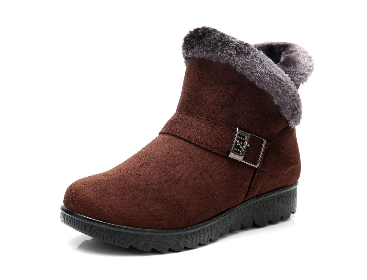 st480 brown Зимние сапоги женские зимние теплые меховые женские модные ботильоны на платформе с пряжкой удобная повседневная женская обувь; большие размеры; st480 - Цвет: st480 brown