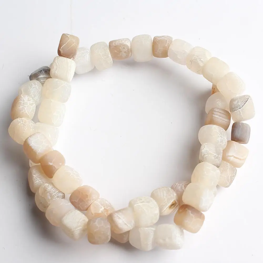 Матовый тусклый полированный квадратный белый агат мечты паутина оникс бусины