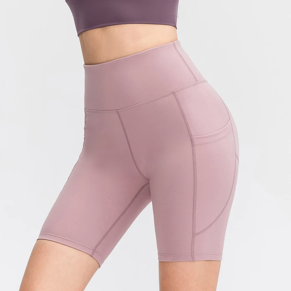 

Women Gym shorts High Waist Short Seamless Yoga Shorts With Pocket Running Workout Fitness Short Pant Cycling Sports Leggings