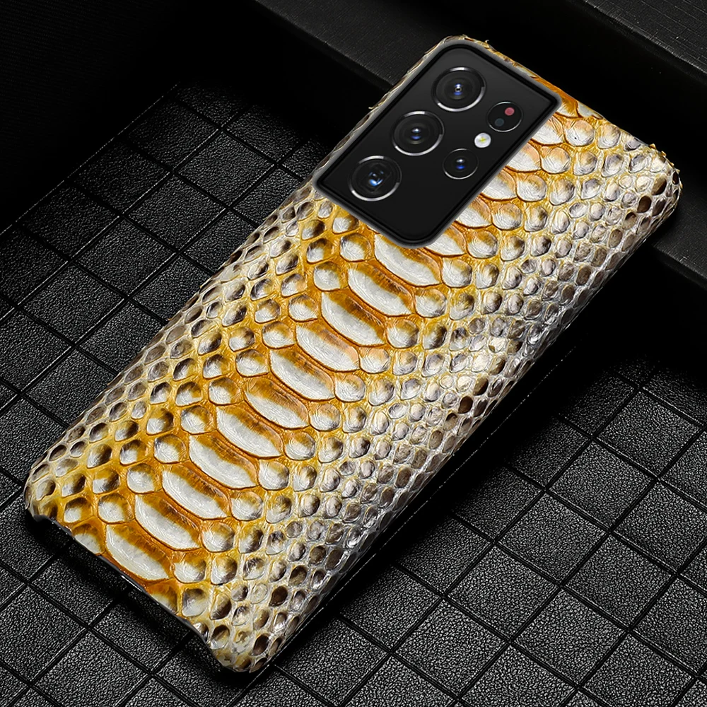 

Langsidi Brand NEW Python phone case For samsung s21 ultra cover 20 ultra a52 a72 S10 Leather case For Galaxy note 20 ultra 10
