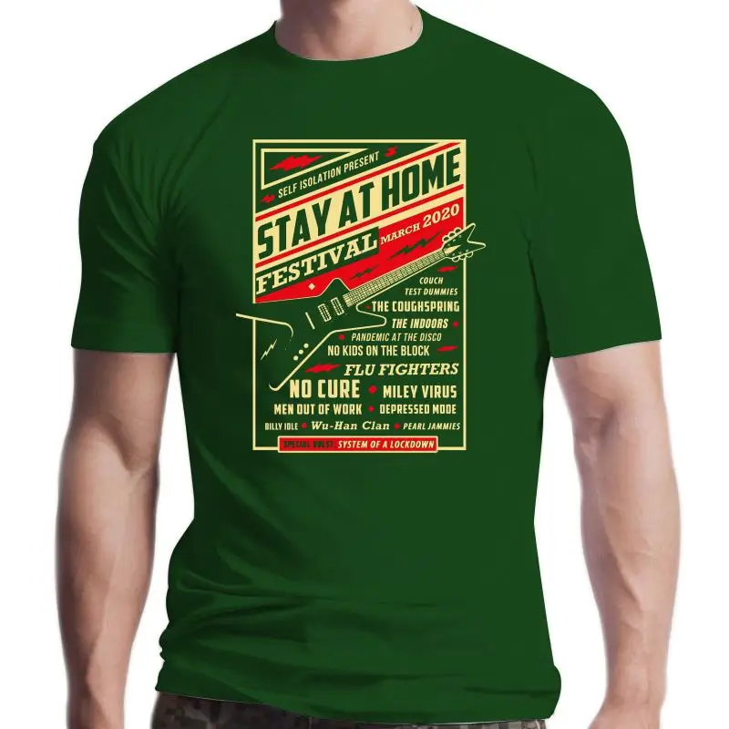 

New STAY AT HOME FESTIVAL POSTER ART SOCIAL DISTANCING MENS SHIRT MANY SIZES