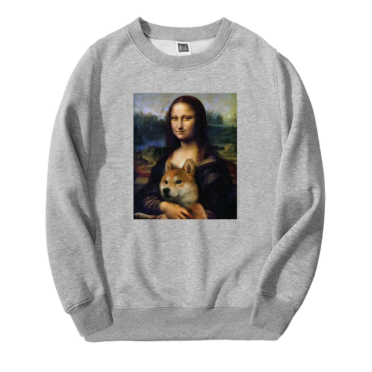 Осень-зима, мужские толстовки с капюшоном Mona Lisa shiba Inu Doge, спортивный костюм, модные мужские флисовые повседневные теплые толстовки в стиле хип-хоп с животными