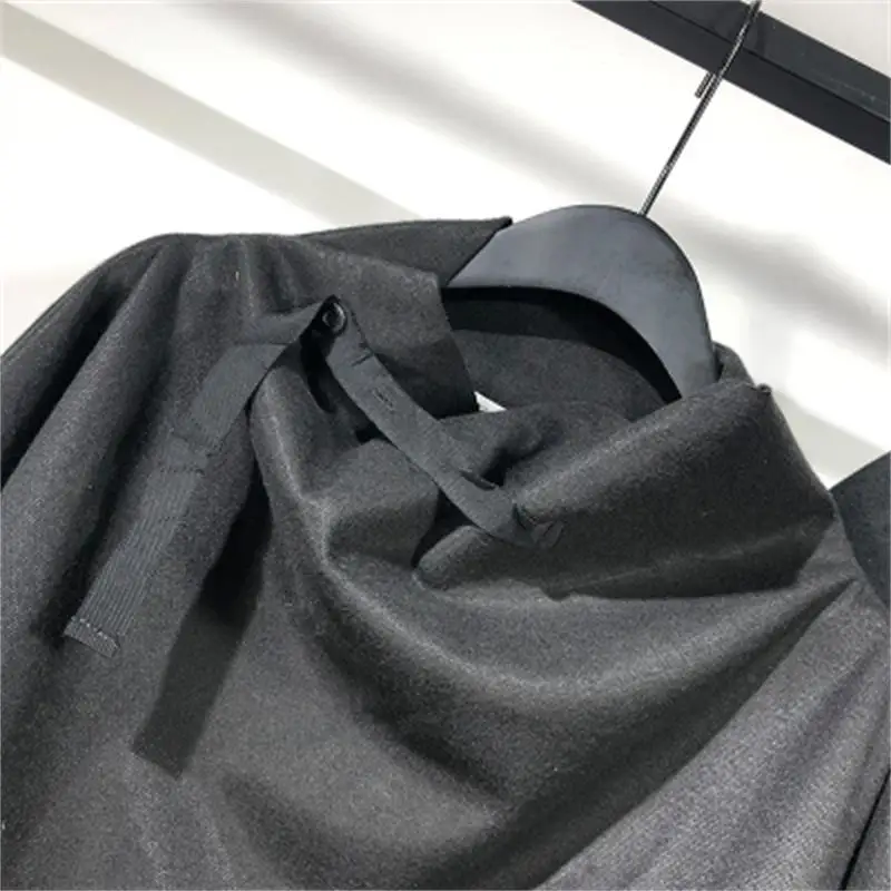 Осенне-зимняя новая черная футболка-свитер облегающая большая свободная модная