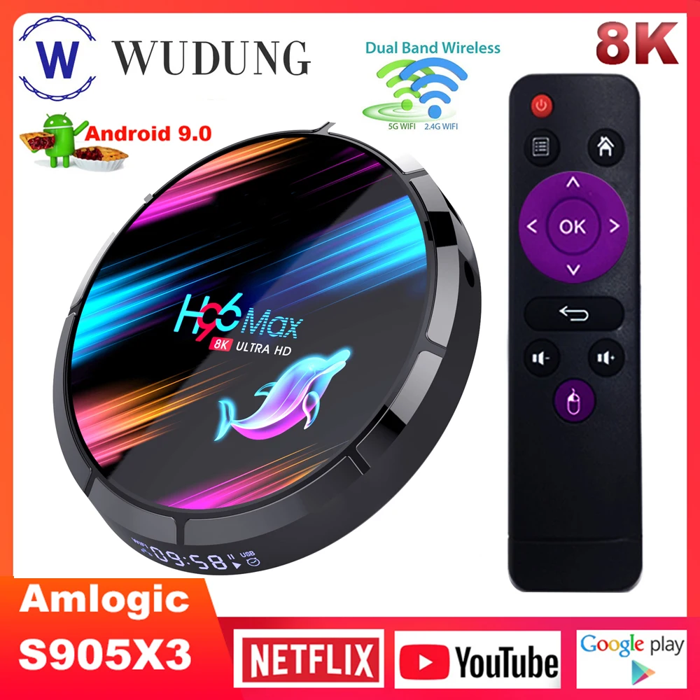 H96 MAX X3 Смарт ТВ Box Amlogic S905X3 Android 9 0 4G 128G 2 и 5G двухъядерный процессор Wi Fi BT4.0 1000M 8K Media