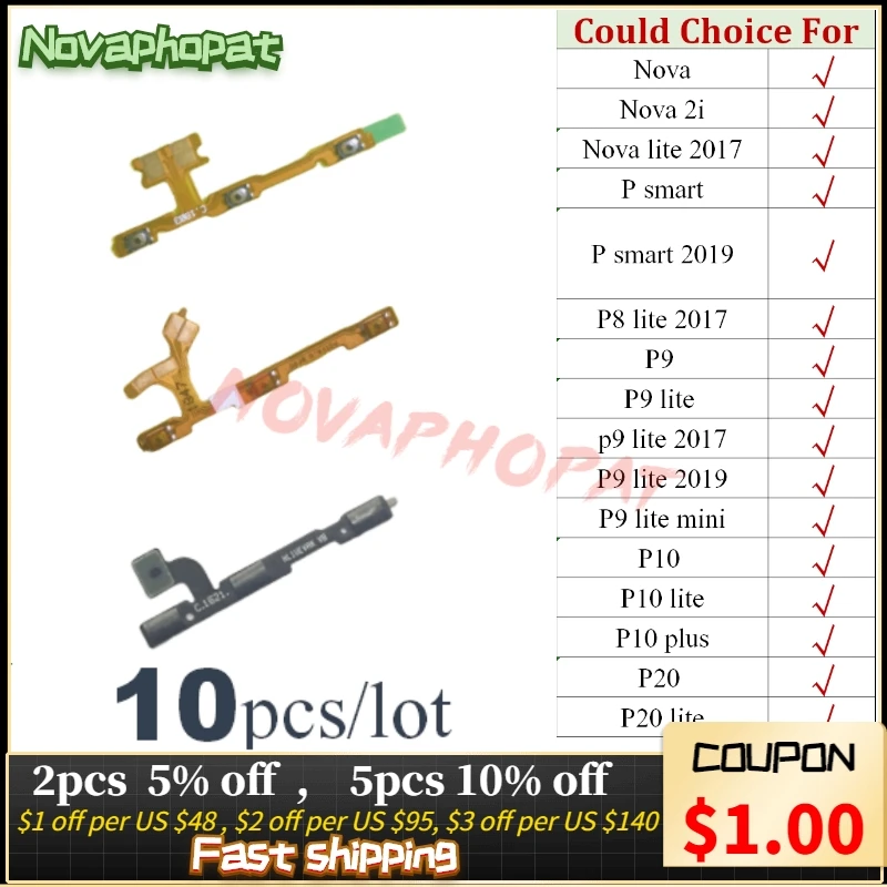 

Y6 Pro 2017 переключатель ВКЛ./ВЫКЛ. Лента для Huawei P9 Lite Mini SLA-L02 SLA-L22 шлейф Кнопки громкости питания