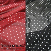 silk georgette chiffon fabric dress 2 color poker polka dot clothing diy patchwork tissue