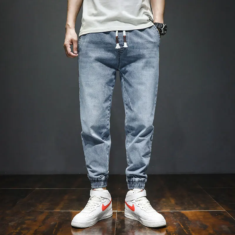 Fashion Streetwear Men Jeans Large Size M-7XL Printed Designer Denim Cargo Pants Slack Bottom Joggers Hip Hop | Мужская одежда