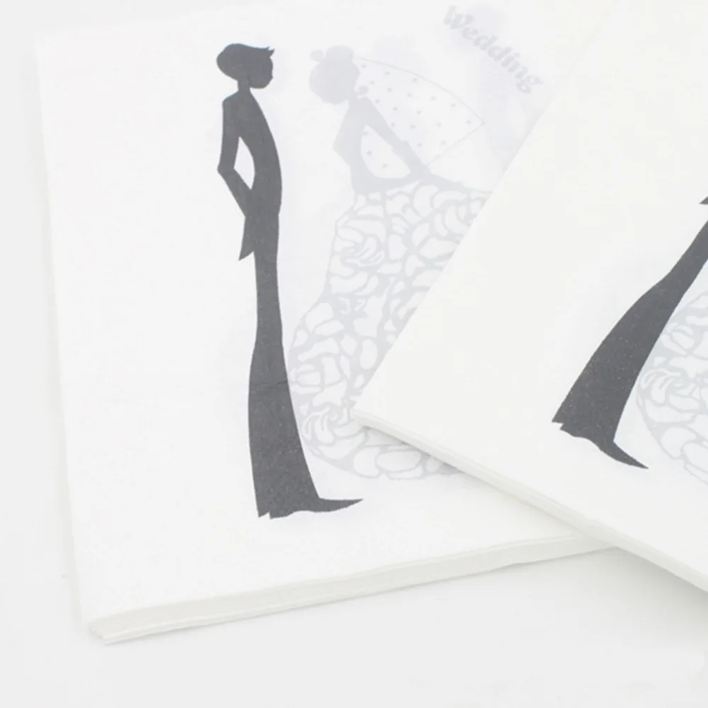 

100pcs Printed Paper Napkin Wedding Party Tissue Napkin Supply Party Decoration Paper
