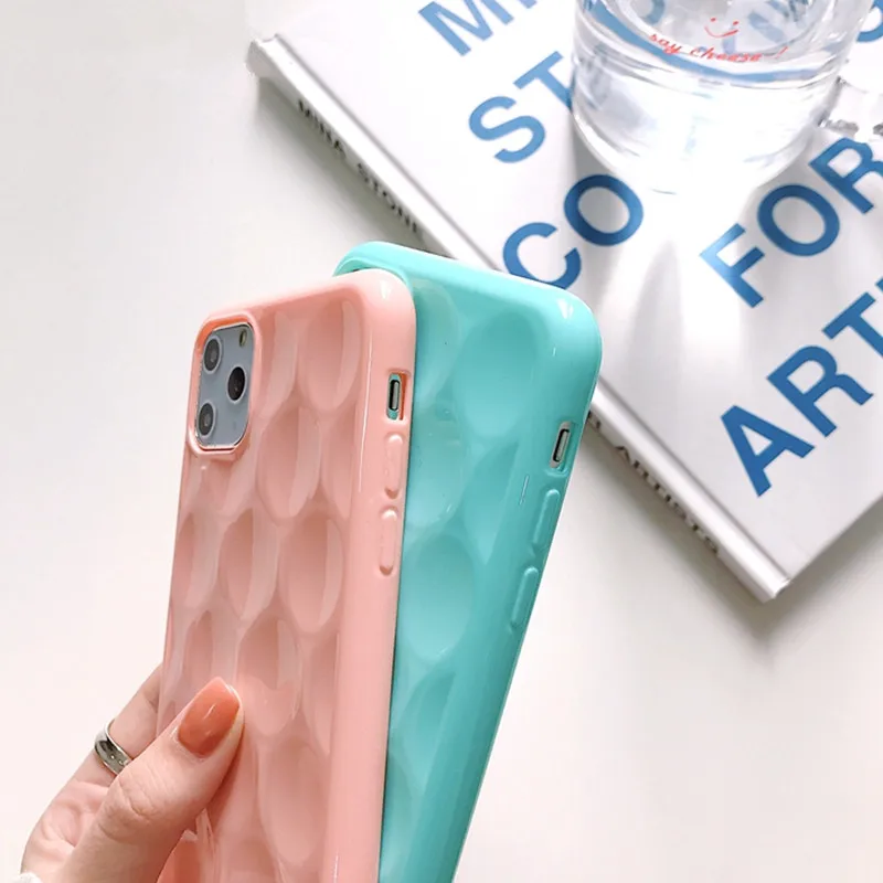 Простой милый однотонный чехол в горошек для телефона Iphone 11 11pro Max X Xs Xsmax Xr 6 7 8 Plus