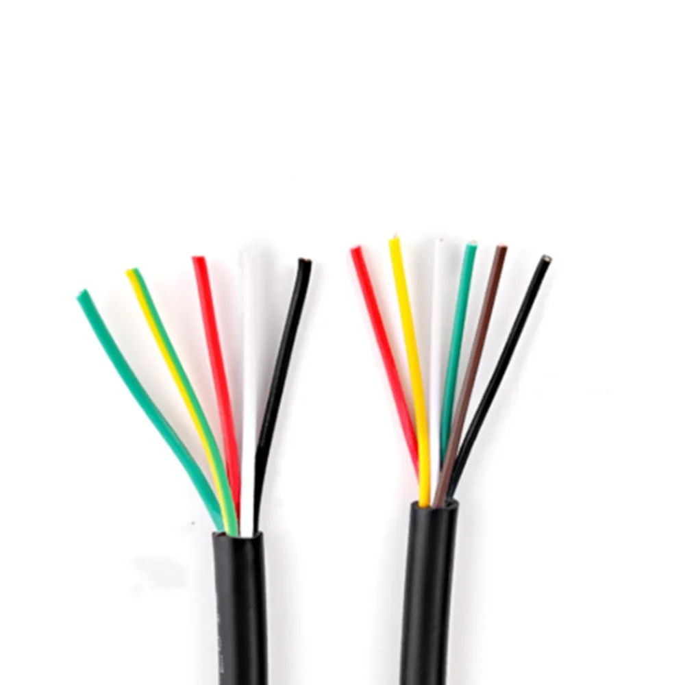 15 AWG 1.5MM2 RVV 2/3/4/5/6/7/8/10/12/14/16/18 Cores Pins Copper Wire Conductor Electric Cable Black