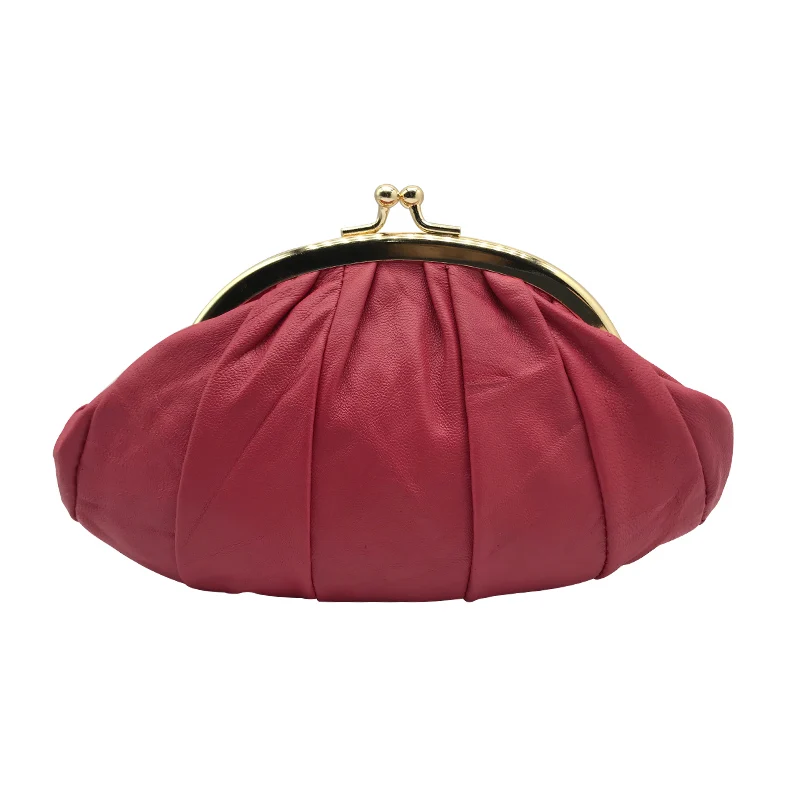 rose red1028 BELLO TUTTI, Женский мини кошелек из натуральной кожи, Женский кошелек из овчины, кошелек на застежке, маленькая сумка, двойной слой, 1 штука - Цвет: rose red1028