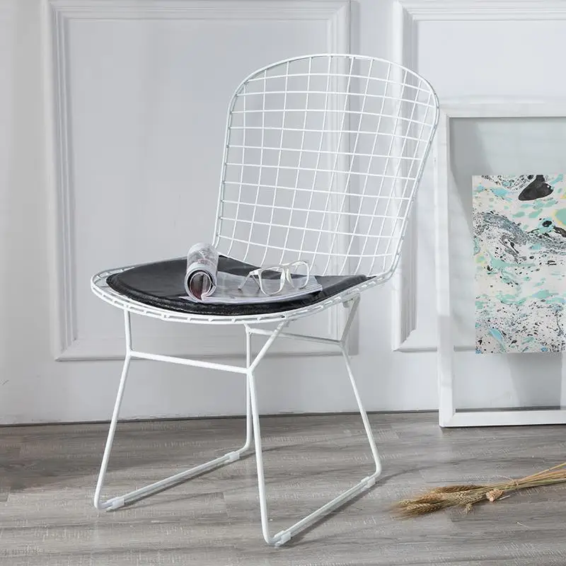 Nordic Wrought Iron Dining Chair Golden Hollow Wire Modern Minimalist Designer Studio Lounge |