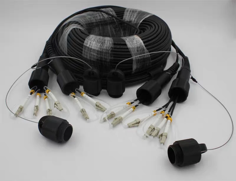200mtr Outdoor DVI LC-LC Fiber optic Patch cord 6 cores SM OM1 OM2 OM3 Armored CPRI TPU cable multimode FTTH FTTA jumper ELINK |