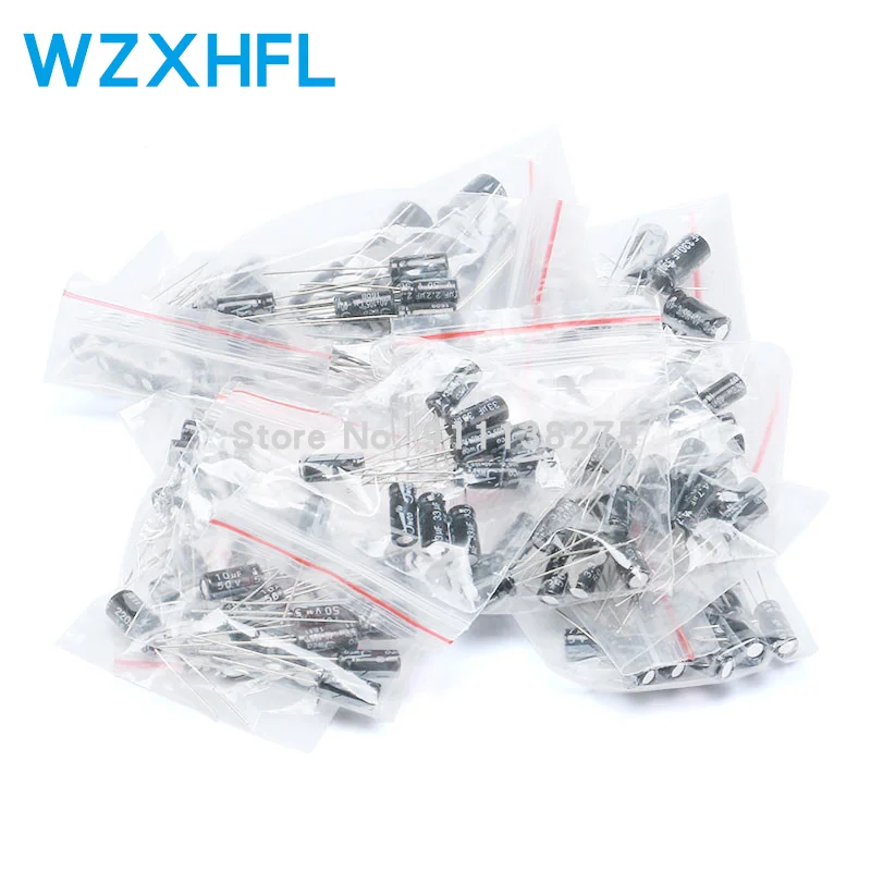 

120pcs 12 value kit 1uF-470uF Electrolytic Capacitor Package 1UF 2.2UF 3.3UF 4.7UF 10UF 22UF 33UF 47UF 100UF 220UF