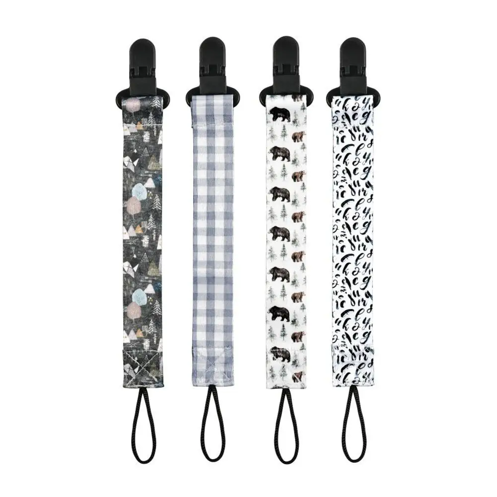 HobbyLane-chupete para beb&eacute;, mordedor de seguridad con Clip impreso, cadena antica&iacute;da, 4 piezas-3