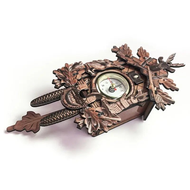 Горячее-винтажное украшения для дома настенные часы с птицей Висячие деревянные