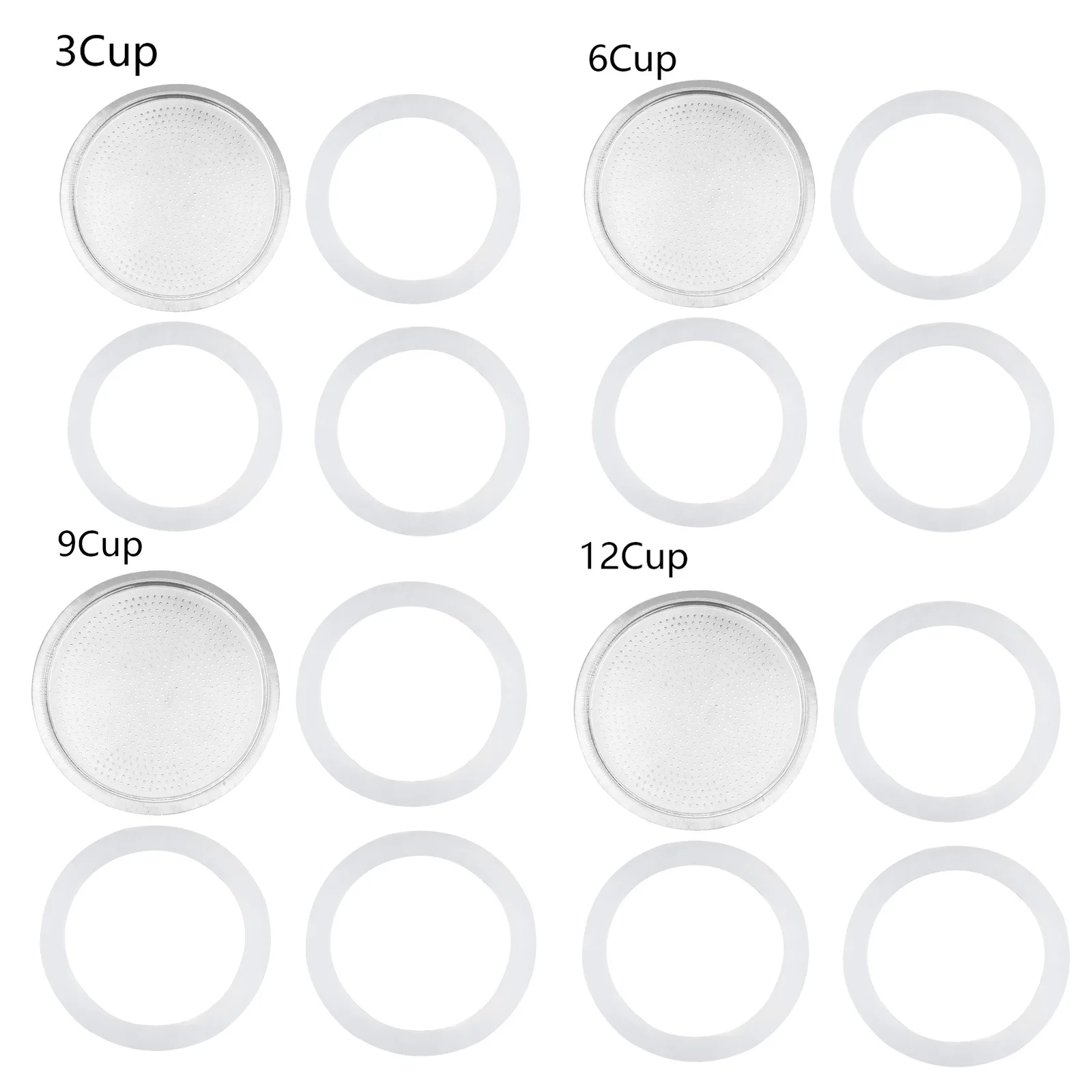 Сменные силикагелевые прокладки на 3/6/9/12 чашек и алюминиевый фильтр для баночки
