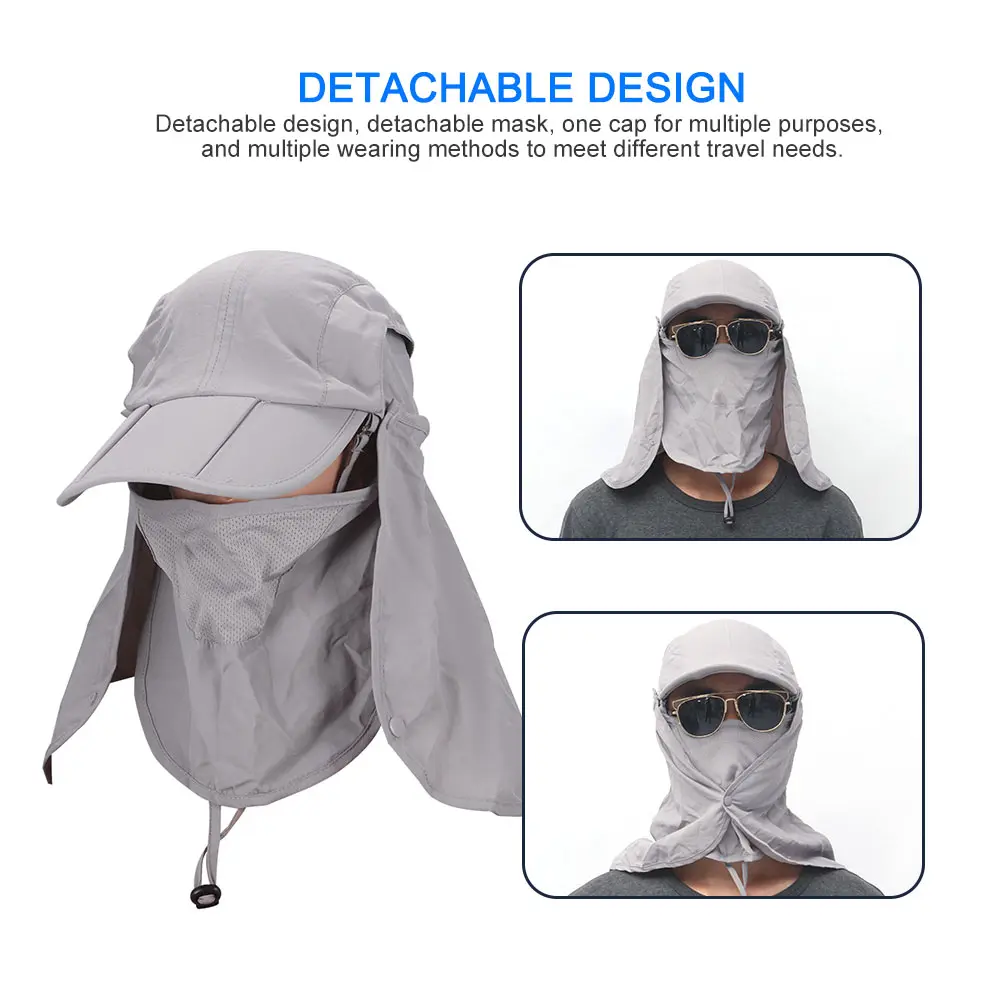 

Fishing Cap Mountain Climbing Sun Hat Outdoor Hunting Hat Hiking Visor Hat UV Protection Face Neck Cover Fishing Sun Cap