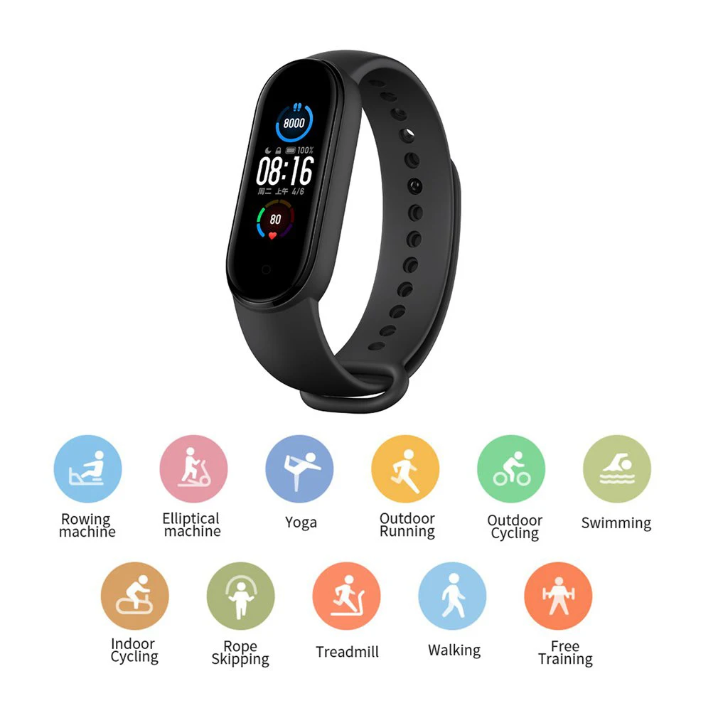 Смарт браслет Xiaomi Mi Band 5 фитнес трекер Монитор кровяного кислорода пульсометр