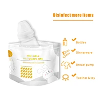 16pcs infant baby care microwave sterilizer bags zipper closure reusable steam bags for baby bottles breast pumps teethers