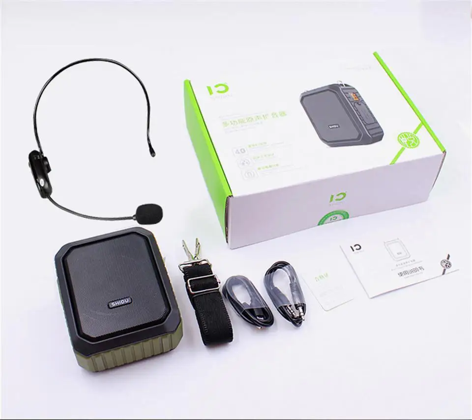 

SHIDU M800UHF 18W Portable Voice Amplifier Wireless Bluetooth Speaker Waterproof Audio Microphone AUX TF USB Flash For Teachers