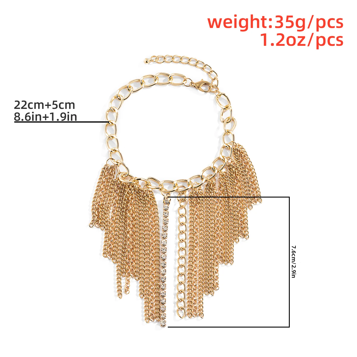 

Lacteo Bohemian Shiny Rhinestone Multilayer Tassel Anklet Chain Steampunk Miami Cuban Clan Style Alloy Jewelry Charm Anklet