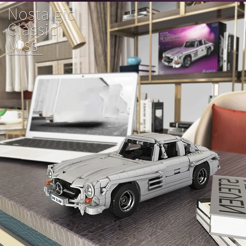 

New Idea Super Sport Car Mercedesied 300SL Gullwing Coupe Model Bricks Technical MOC Speed Car Building Block Toys for Kids Gift