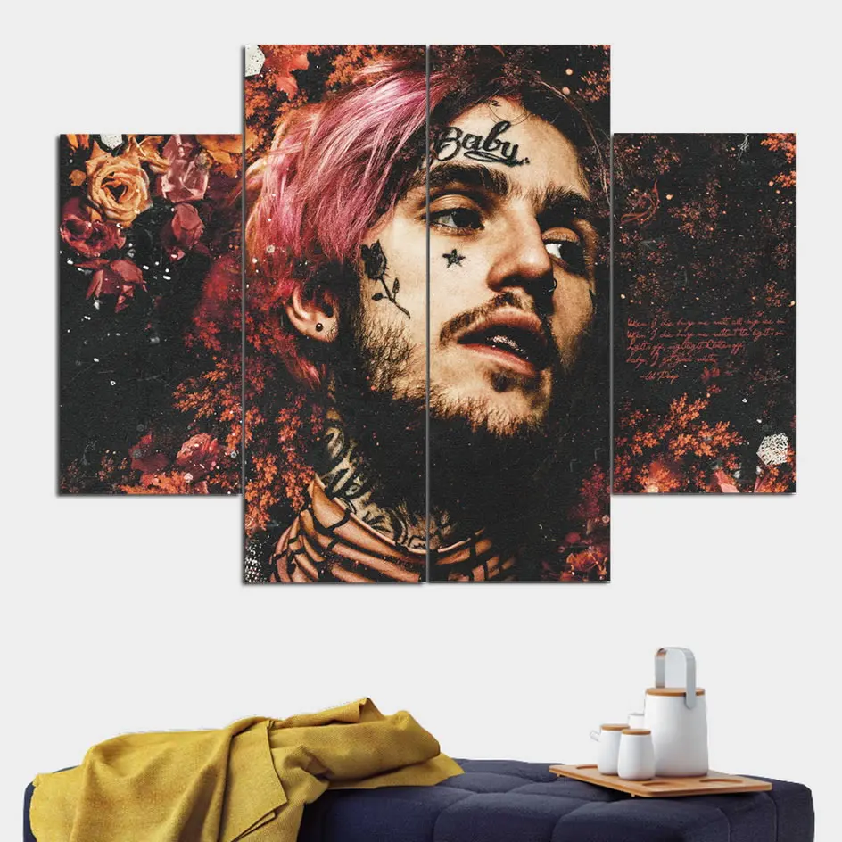 Lil Peep холст постер живопись Большой Холст настенное искусство фото лицо печать