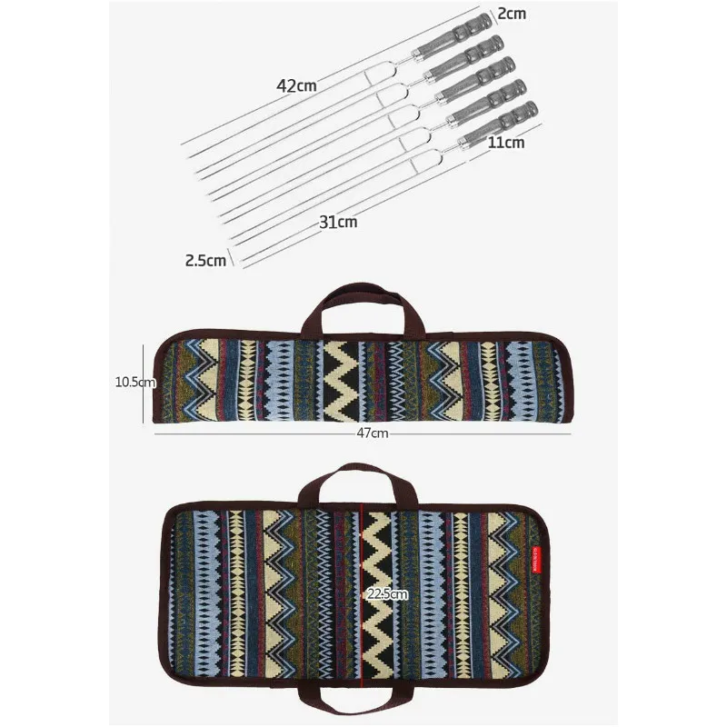 Новинка 5 шт. шампуры комплект для барбекю из нержавеющей стали с деревянной